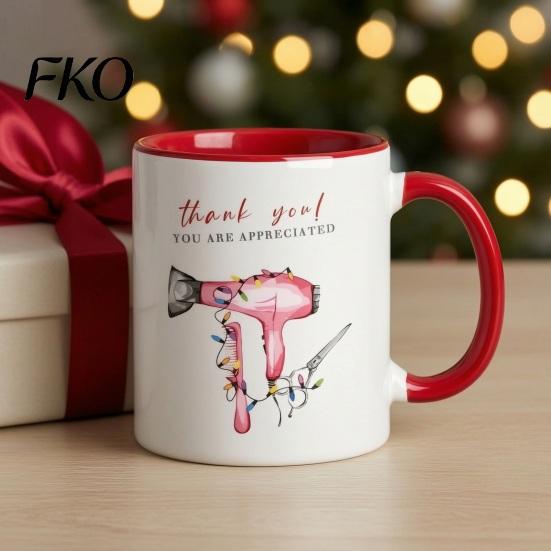 Smooth Surface Ceramic Mug Hairdresser Coffee Cup, Large Capacity Mug, Oversized Tea with Comfortable Handle Microwave Safe Cup Office Size