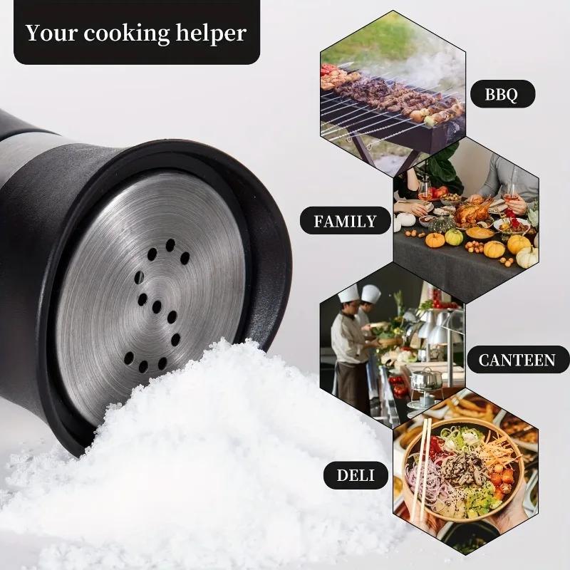 Refillable Salt and Pepper Shakers Set Stainless Steel 2 Pcs Spice Bottles Container for Home Restaurant Picnic Kitchen Accessories