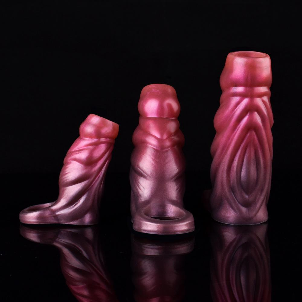 Erwachsenen Sexspielzeug Silikon Penis Hülle Verlängerung Kondom Vergrößerung Strap On Realistischer Dildo für Männer