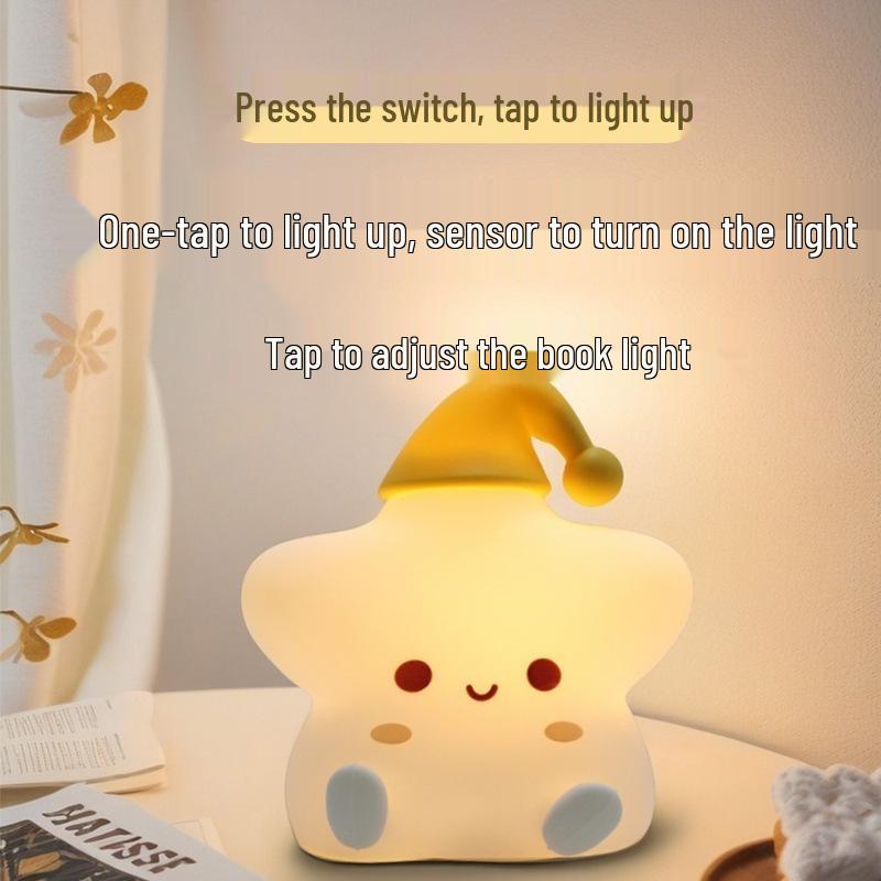 Rechargeable Star Silicone Night Light for Kids - Perfect Birthday Gift for Girls