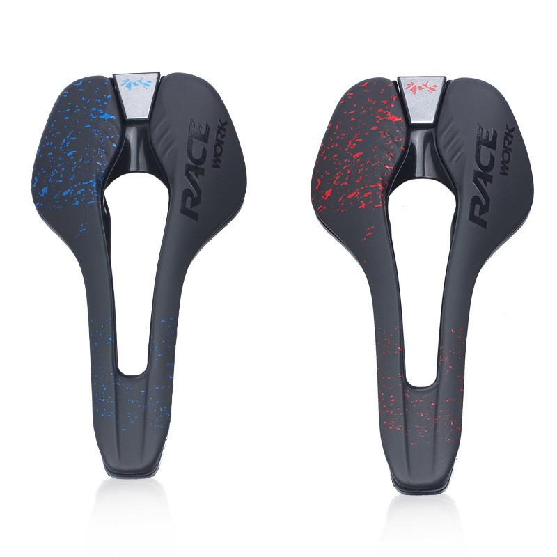 RACEWORK Mountain Bike Saddle Comfortable Shock Absorbing Hollow Breathable Seat Road Folding Bicycle