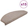 Vidaxl Maty Na Schody 15 Szt. 65X24X4 Cm Jasnobrązowe, Półokrągłe, Duże