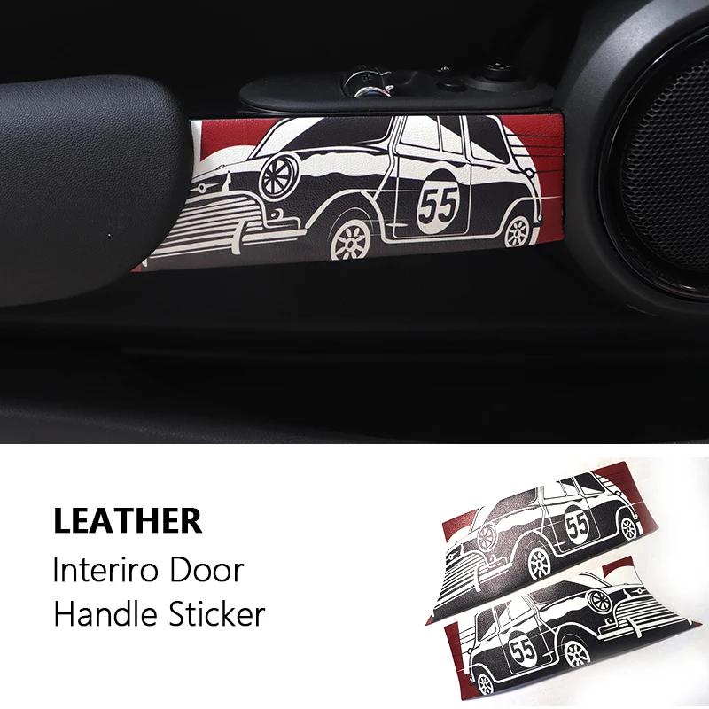 Car Interior Door Handle Knob Leather Sticker For Mini Cooper S F56 F55 R55 R56 R57 R58 R59 Car Interior Stickers Accessories
