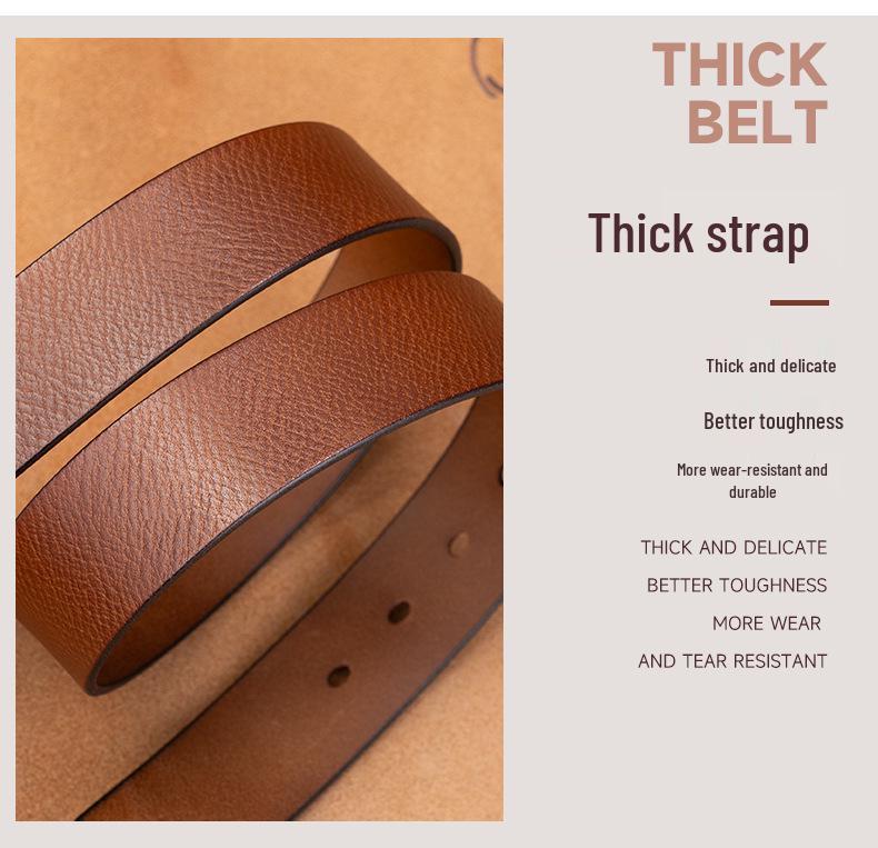 Men's Retro Genuine Cowhide Leather Jeans Belt