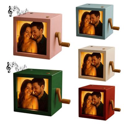 Benutzerdefinierte Foto-Klappbox Handkurbel-Licht Personalisierte Foto-Flipbook-Bildbox mit Klappbox-Rahmen-Animation