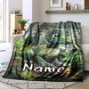 Dinosaur Home Customize Your Name Blankets Comfortable Soft Lightweight Allseason Multipurpose Blanket For Picnics Sofas Offices Beds Living Rooms