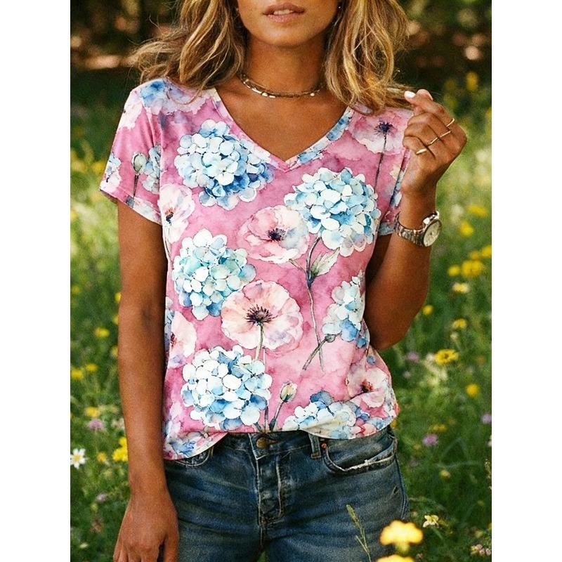 

V-neck short sleeved women s T-shirt XS