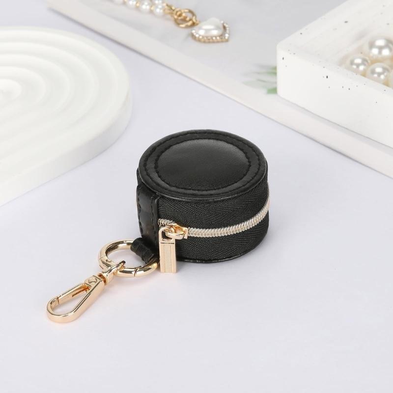 Miniature Jewelry Storage Box With Detachable Keychain Elastic Bands For Rings Earrings Gym Travel Essential