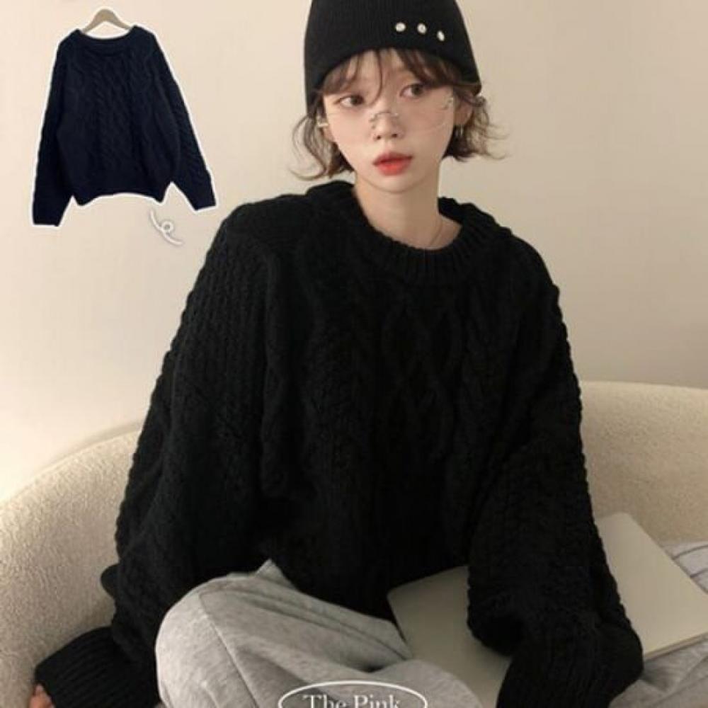 The Pink Women S pluSh looSe Fit Cable Knit