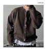 Men's High-End Woolen Cardigan - Round Neck, Autumn/Winter Casual Knitwear