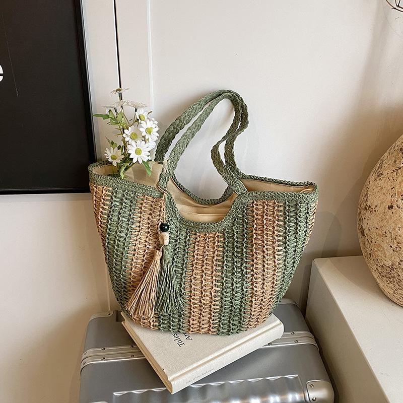 Large Capacity Bag Women's New Beach Seaside Vacation Shoulder Bag Fashion Tote Bag