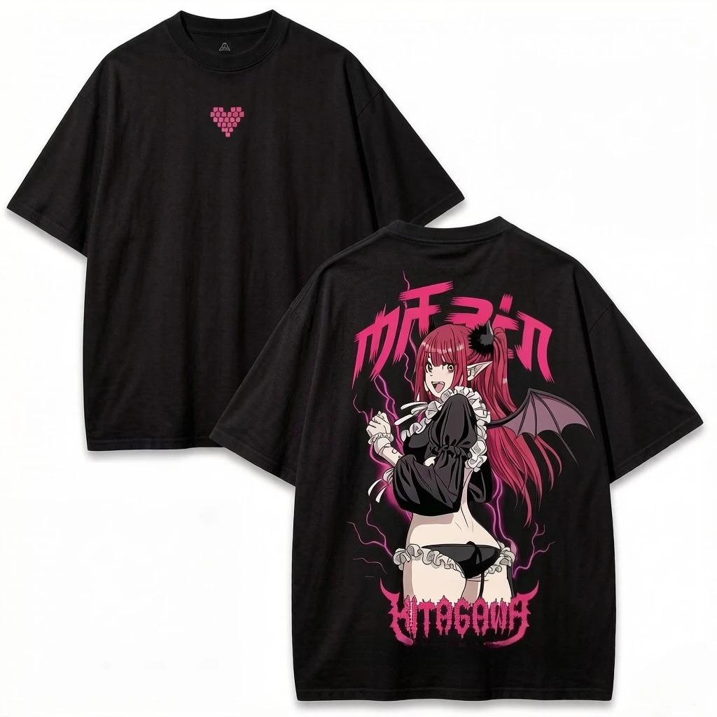 

Marin Kitagawa Gothic Cosplay Back Print Japanese Cotton TShirt Loose Fit Unisex Streetwear for Anime Kawaii Style Fans 4XL