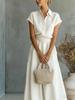 2026 Spring/Summer Casual Solid Color Shirt and Wide-Leg Pants Two-Piece Set