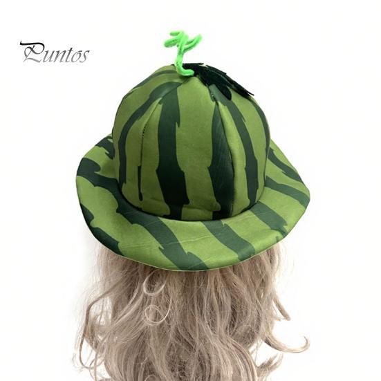 Kreativ Vattenmelonmönstrad Hatt Festmössa, Bredbrättad Solskyddshatt för Kostymfester, Bekväm Utomhushatt Lättviktig Elastisk Unisex Huvudbonad