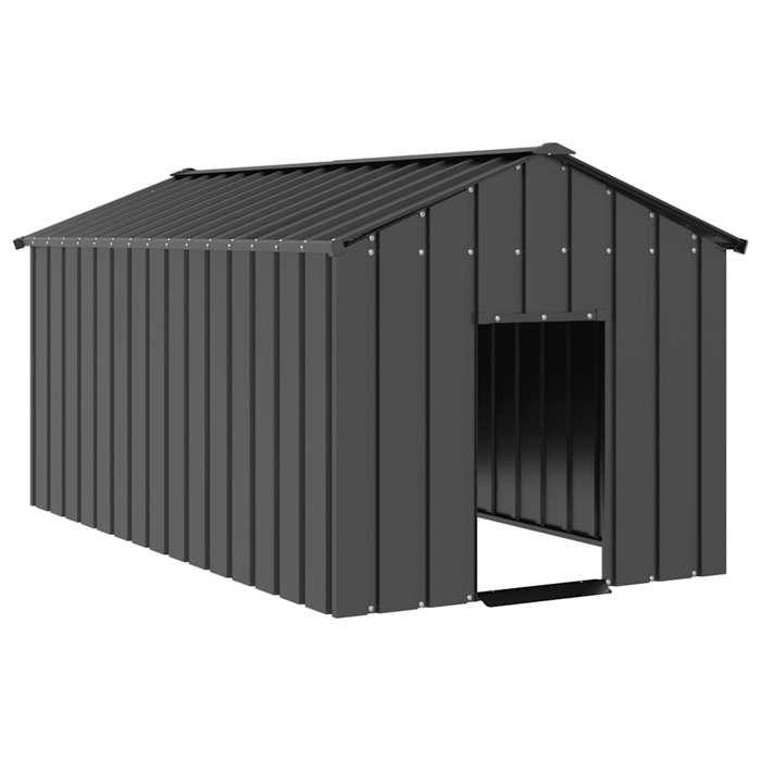 VidaXL Niche pour chien avec toit noir 114x202x101 cm acier galvanisé, cage de chien, abri pour chien, cage pour animaux de 4100921