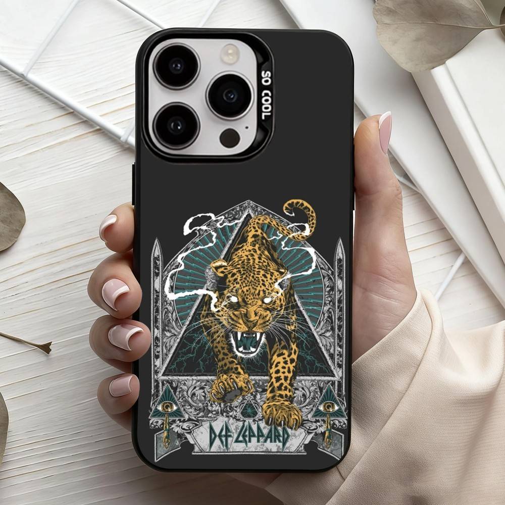 Hot R-Rock Band D-Def L-Leppard Phone Case For iPhone17,16,15,14,13,12,11 Plus,Pro Max Black Candy Silver Phone Case