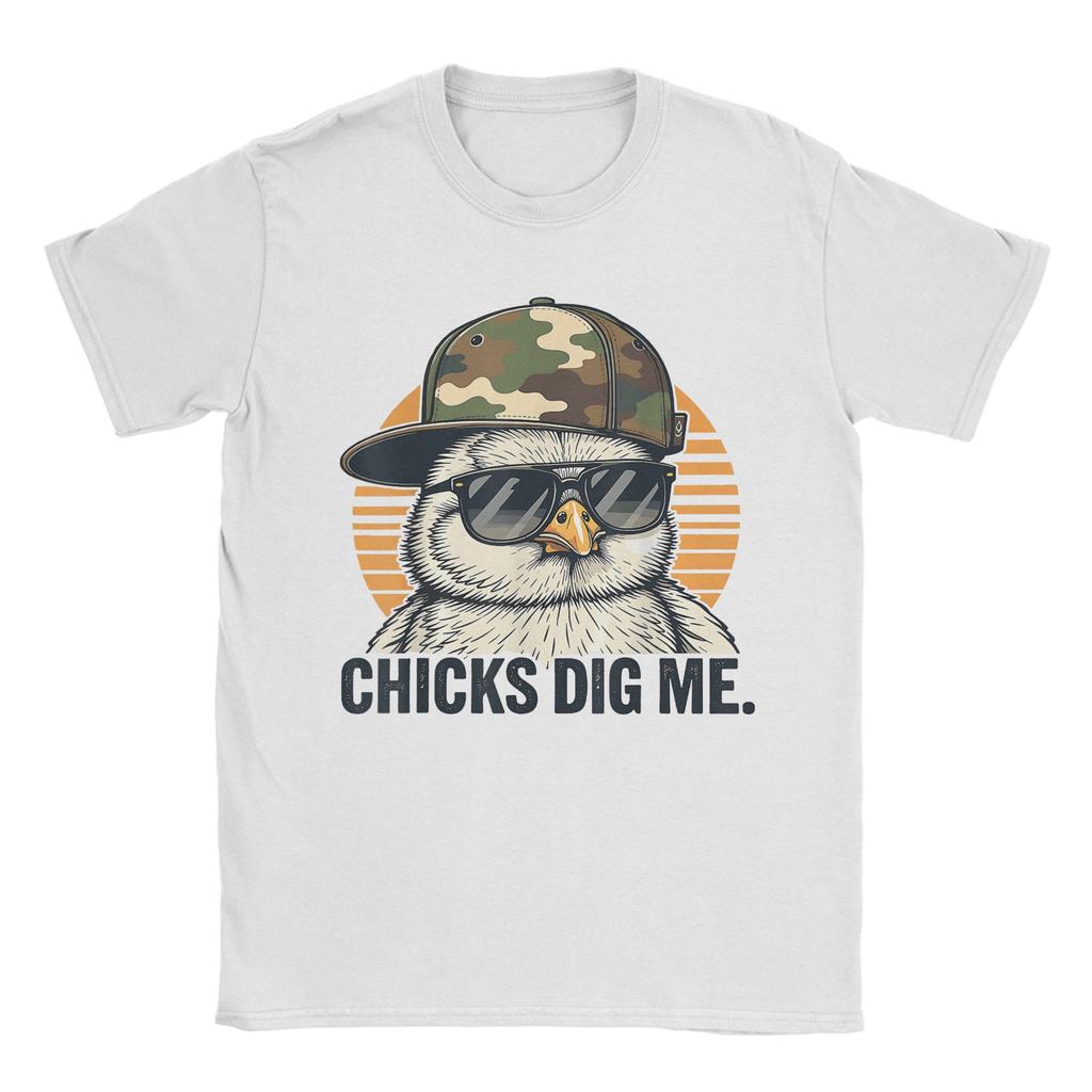 Chicks Dig Me Easter TShirt Summer  Funny T Shirts Cotton Novelty Tshirt For Couple ShortSleeve Casual Clothes