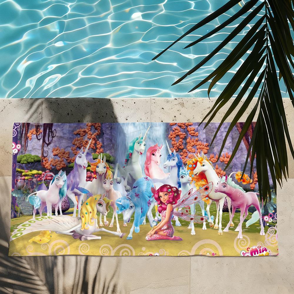 Cartoon M-Mia and Me Girl Towel Shower Sauna Travel Spa Quick Dry Gym Accessories Soft Large Beach Towels