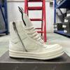 R-o Geobasket Sneakers Full White Leather High Top Shoe Boot Men Shoes Zipper Women Casual Sneaker Luxury Design Ankle Boots