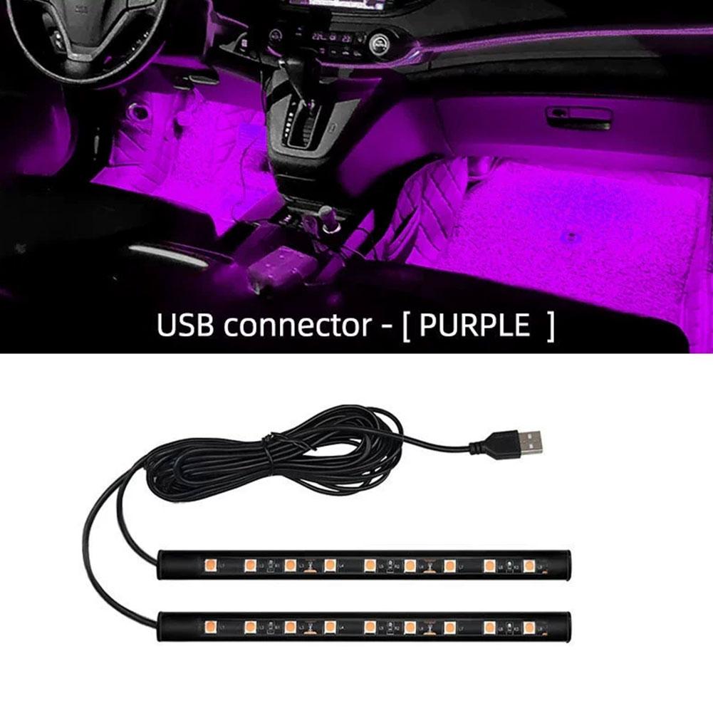 Luce Neon per Auto Luce per Piedi LED Decorazione Interna Retroilluminazione Accendisigari Lampada Atmosfera USB Accessori Veicolo