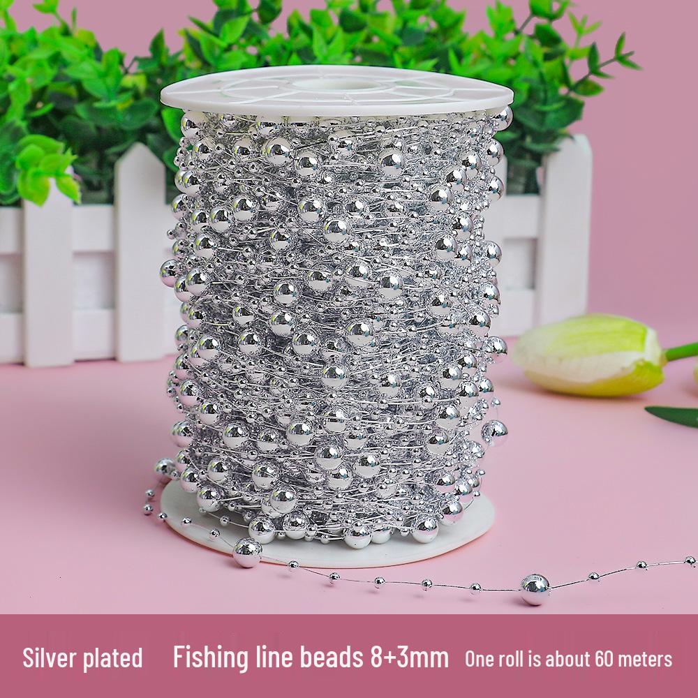 

Цепочка из золотых и серебряных бусин: Украшение для рождественской елки и декоративная гирлянда своими руками