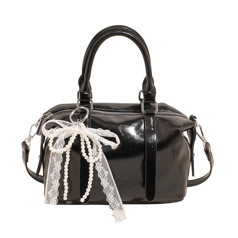 Korean Trend Gentle Cream Style Simple Portable Soft Leather Pillow Bag Women's Fashion Versatile Casual Commuter Messenger Bag