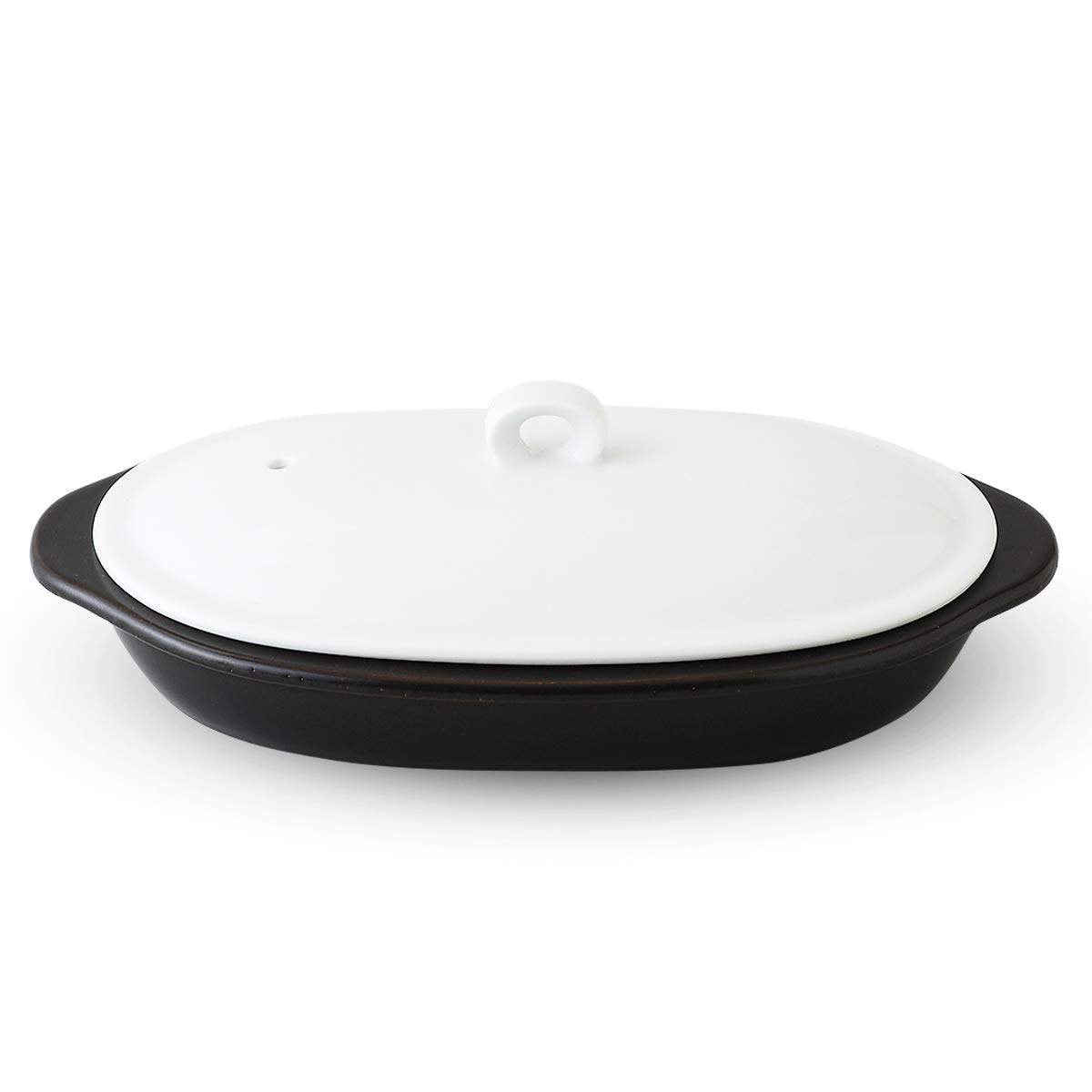 

RAO3Z Ranchant Oval Microwave Bakeware, Moon White, Multi-Purpose, 14x22.5x6.5cm, Recipe Included, Arita Ware, Made in Japan