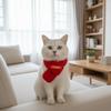 2026 New Year Warm Cat Knitted Scarf Cute Red Color Pet Neck Scarf Blessing New Year Dog Scarf Taking Photos
