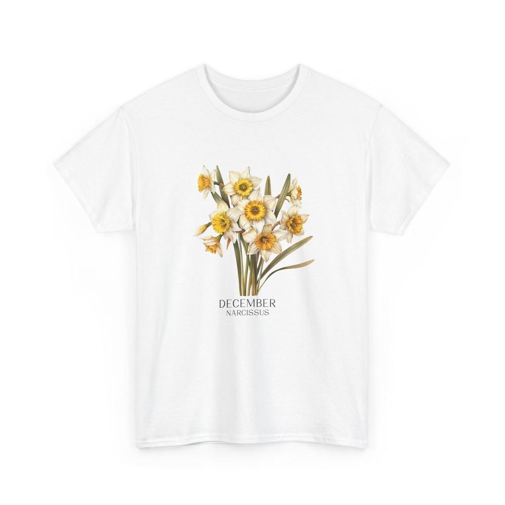 December Narcissus Flower T-Shirt - Adorable Floral Tee for Girls Women