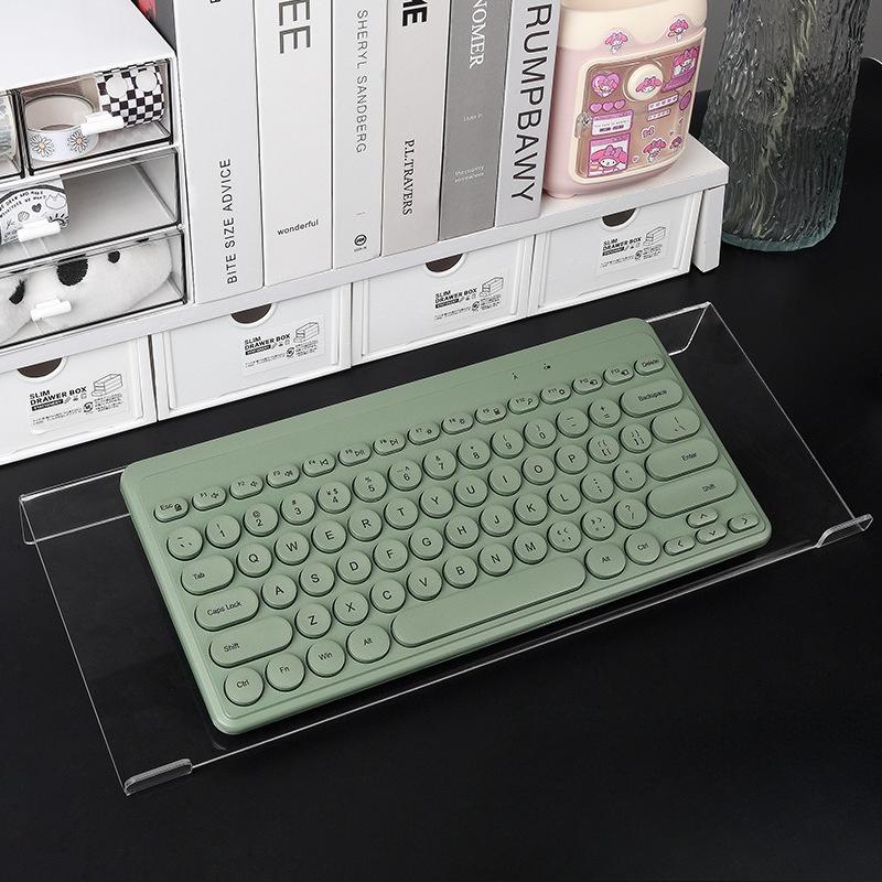 Acrylic Desktop Keyboard Stand, Compact Riser for Keyboard & Mini PC, Durable Clear Lifter, Colorful Keyboard Rack