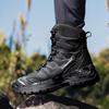 Men High-top Boots Outdoor Anti-slip Lace-up Combat Boots Men Comfortable Breathable Wear-resistant Thick-soled Hiking Shoes Men