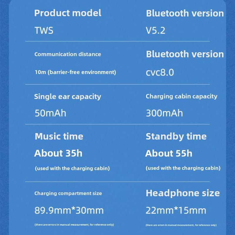 New Digital Touch Wireless 5.0 Binaural Bluetooth Headphones with Power Display