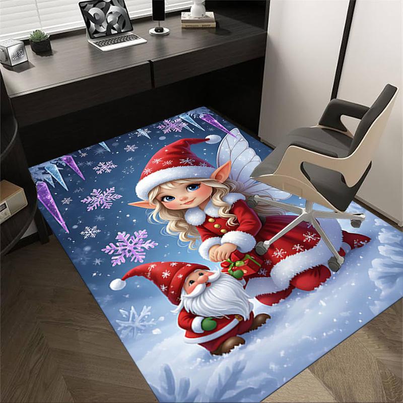 1PC Christmas, Elf Extra Large Non Slip Floor carpet, Office, family, Studio   Large Area Rug Indoor Rugs, Bold Statement Piece
