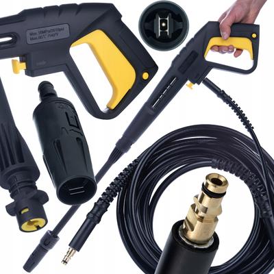 Zestaw Pistolet I Wąż Do Myjki Ciśnieniowej – Kompatybilny Z Kärcher K2–K7 | 10m Wąż Click-Connect | Dysza Vario Z Regulacją