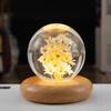 Dandelion Crystal Ball Night Light with Preserved Flower