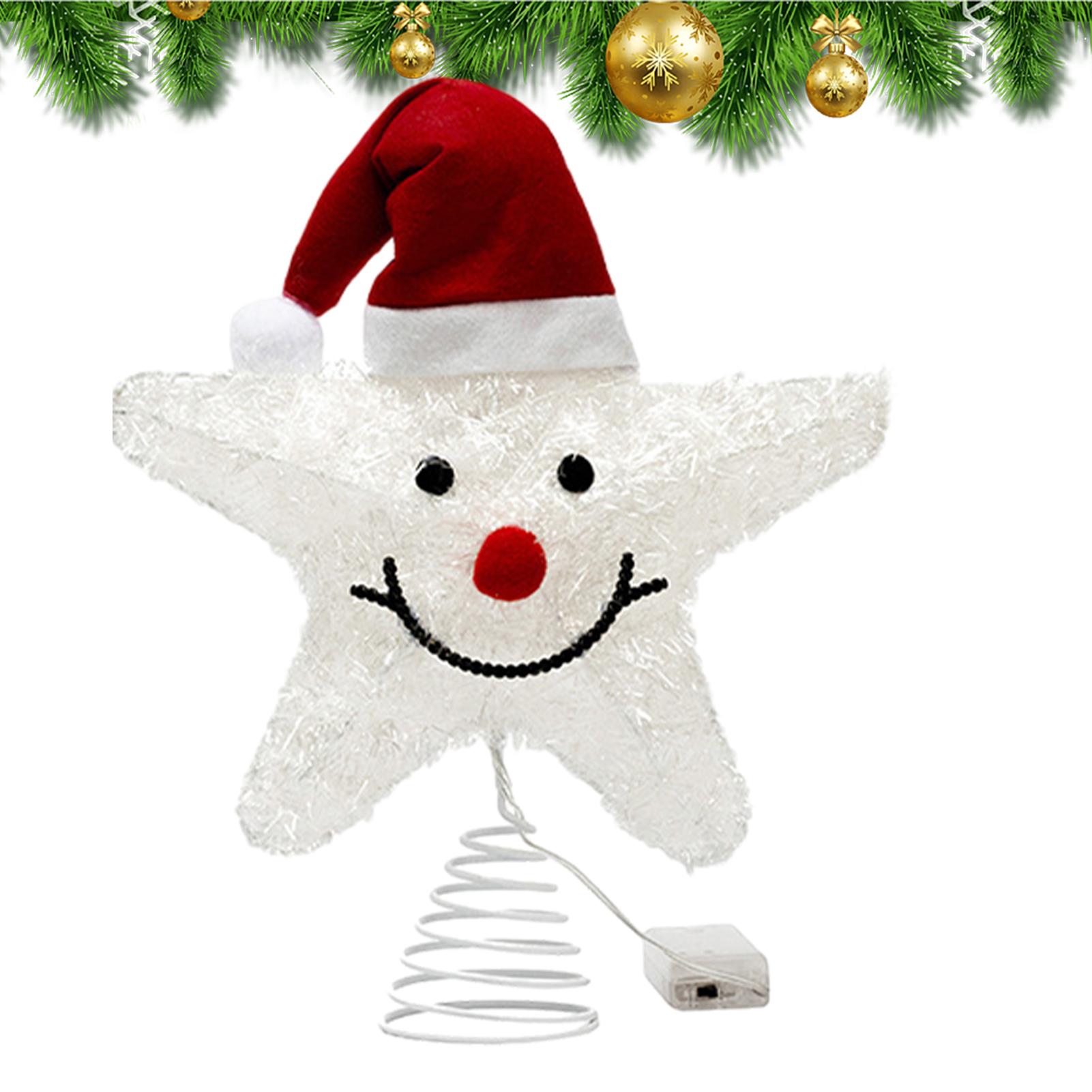 

Light Up Star For Christmas Tree Five-Pointed Star Lighted Tree Topper Holiday Ornament Indoor Home Decoration For Bedroom CN