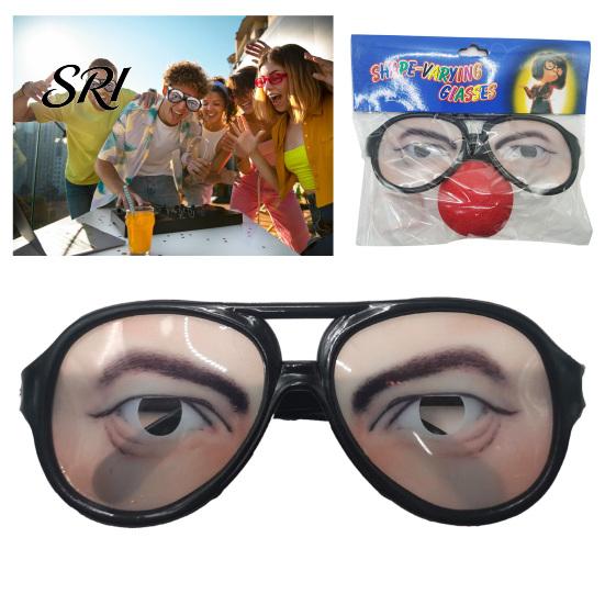 Versatile Clown Gadget Funny Gag Glasses for Party Novelty Crazy Eyewear Artificial Eyes Toy Adults Kids Carnival Prank Accessory Weird Sunglasses
