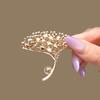 Women Brooch High-Gloss Rhinestone Inlay Faux Pearl Decor Ginkgo Leaf Design Lapel Pin Non-Slip Buckle Scarf Badge Clothing Bags