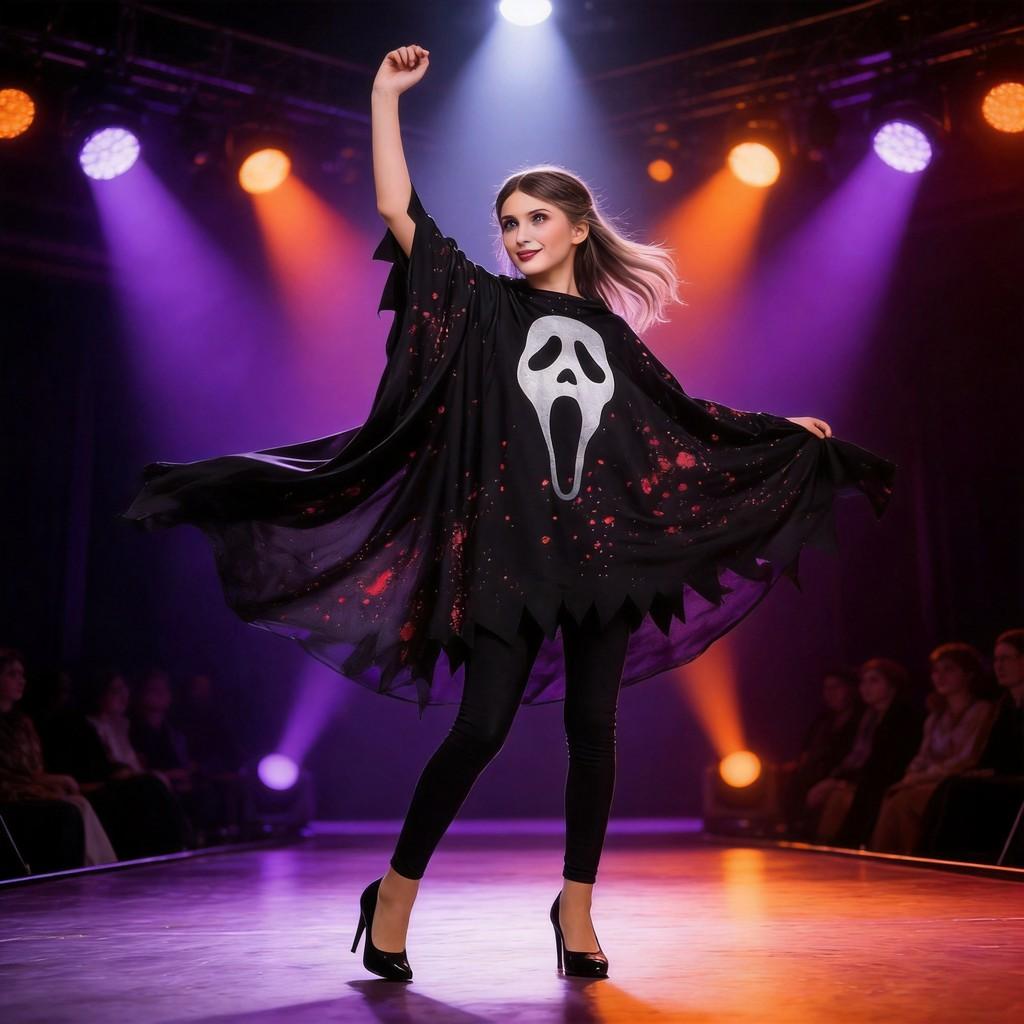 Halloween Ghost Cosplay Costume With Cloak For Women Drama Stage Performances