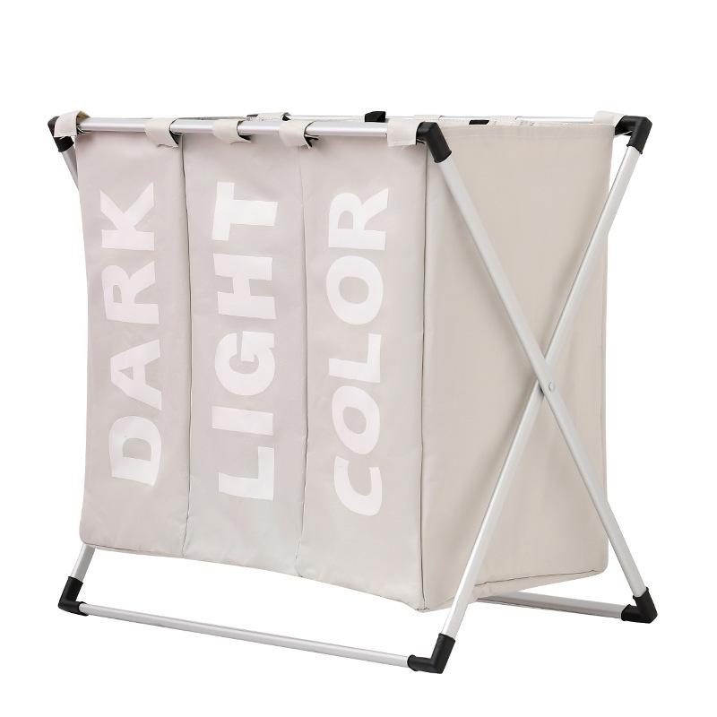 Shushi Oxford Cloth Waterproof Laundry Basket with Compartments and Foldable Design