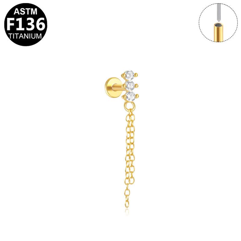 Elegant G23 Titanium Lip and Cartilage Piercing Studs