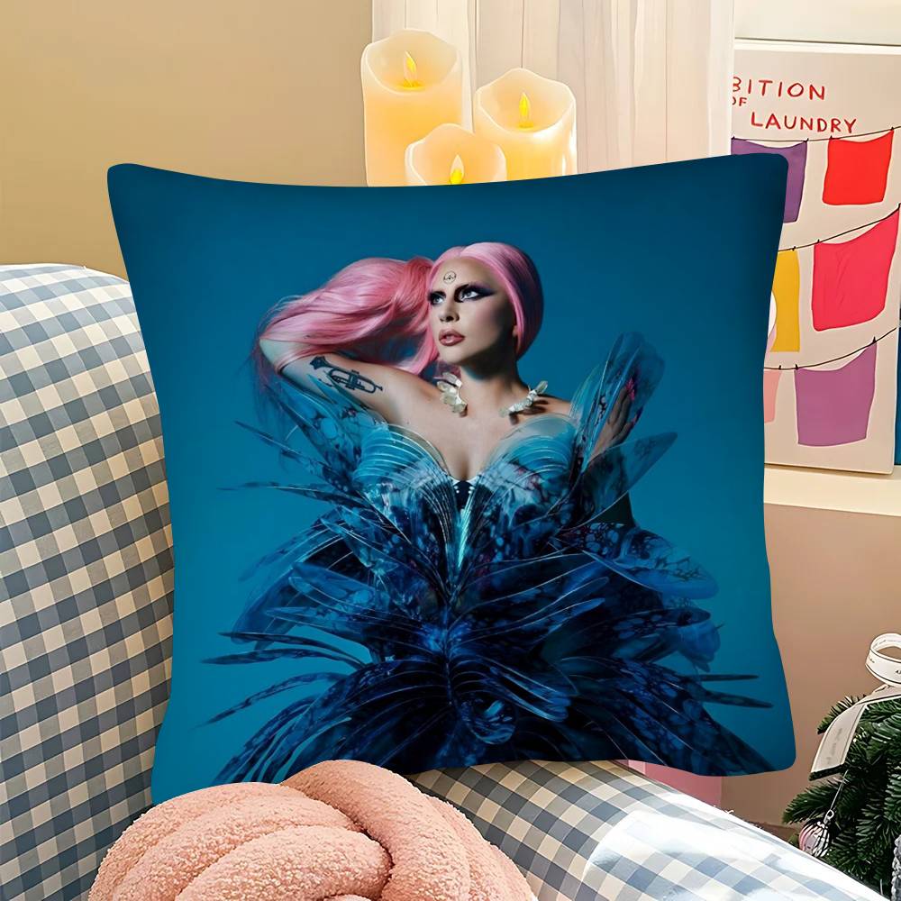 Singer L-Lady Gaga Mayhem Pillow Case Square Pillow Bedroom Sofa Leisure Comfort Cushion Car Living Room Home Decoration