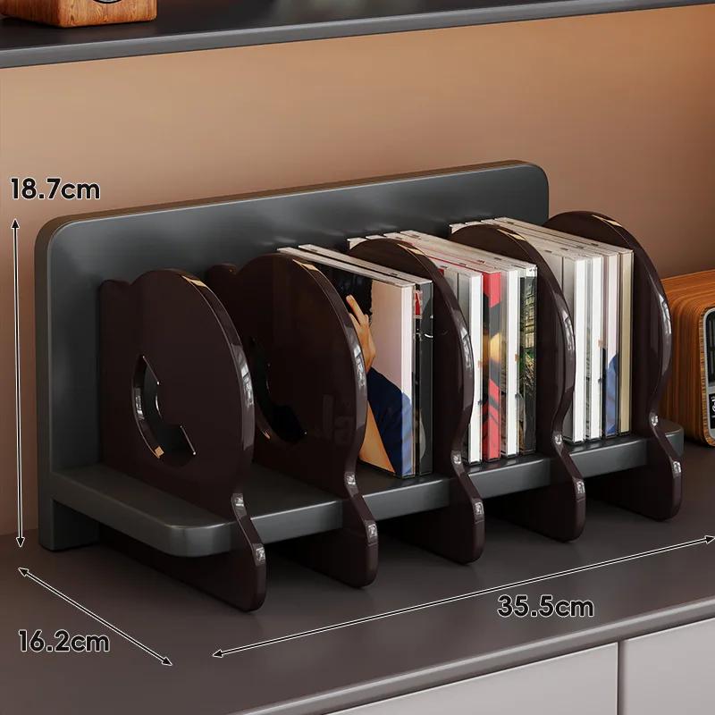 

Acrylic CD Display Stand Organizer Walnut Black,Black CD Display Stand Acrylic Density Board Multi-section Compartments чорний