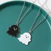 Collier Fantôme Simple Mignon Tendance Personnalité Fille Noir et Blanc Pendentif Niche Cool Chaîne Polyvalente Collier Homme Cadeaux