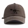 pc Black T Rex Print Washed Baseball Cap for Adults  Minimalist Retro Style Casual Soft Adjustable Dad Hat Perfect As Gift