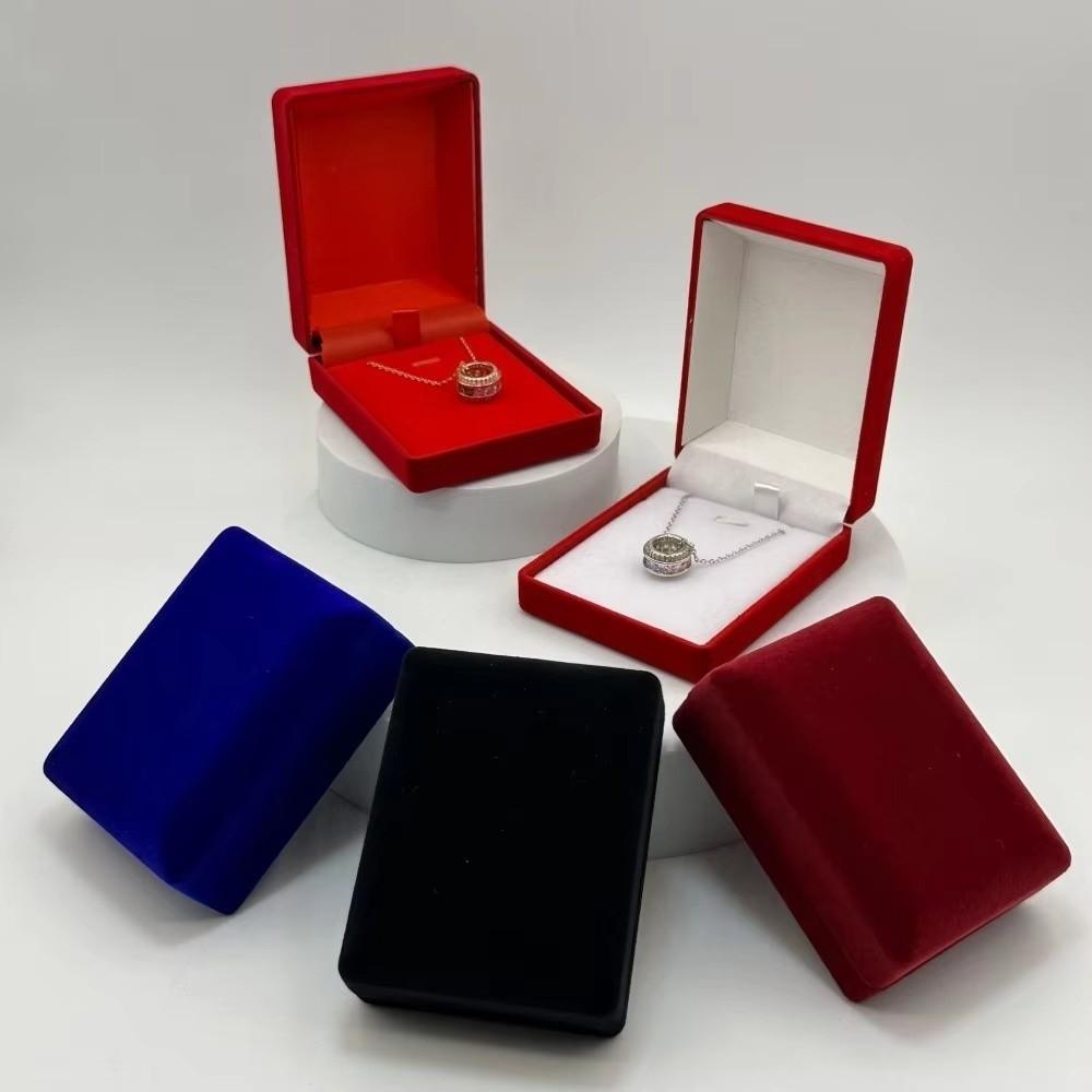 Velvet Necklace Storage Box Solid Color Necklace Holder Fashion Jewelry Display Box Necklace