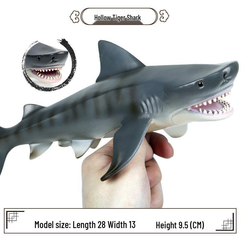 Marine Animal Simulation Model Figures: Shark, Dolphin, Hammerhead, Crab, Squid, Starfish for Kids' Education