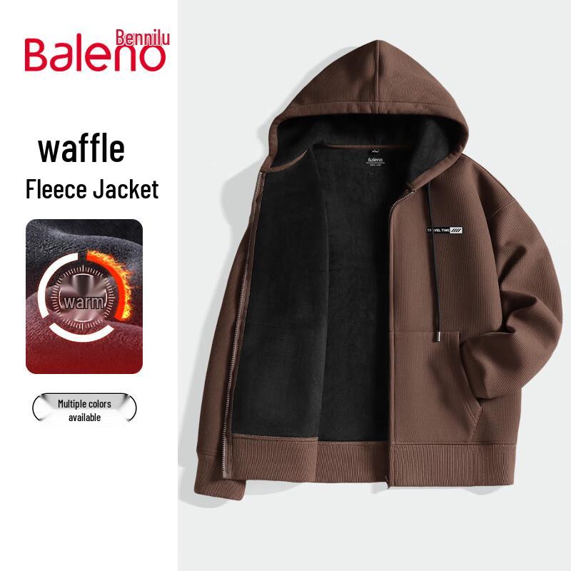 

Baleno Men s Waffle Knit Fleece-Lined Hooded Jacket XL
