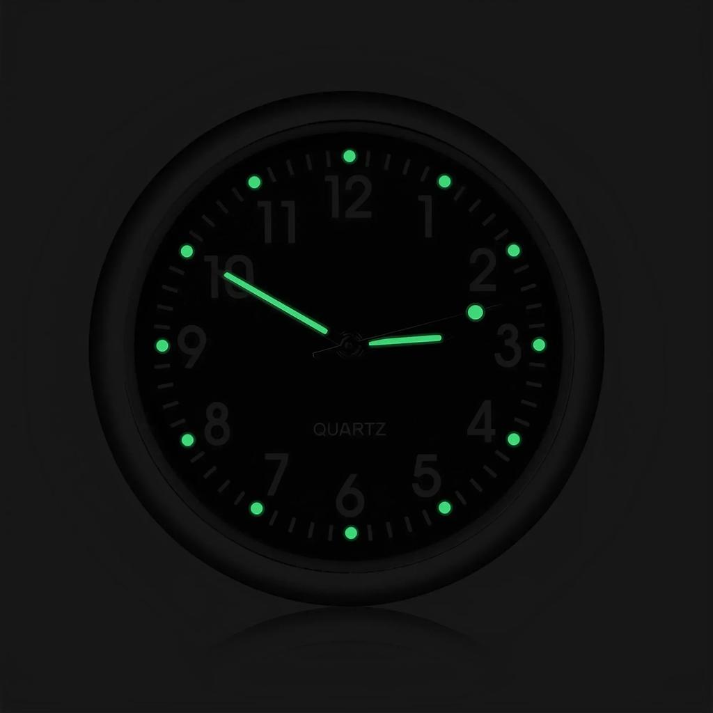 Universal Round Car Clock Stick On LED Dashboard Watch Decoration for SUV and Vehicle Interior Accessories