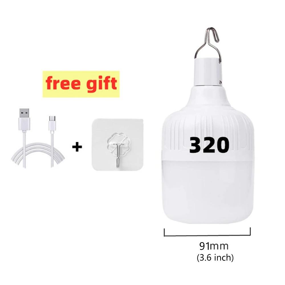 USB Rechargeable LED Emergency Light Portable Lantern for Power Outage Outdoor Light Bulb Hiking BBQ Camping Light Flashlight